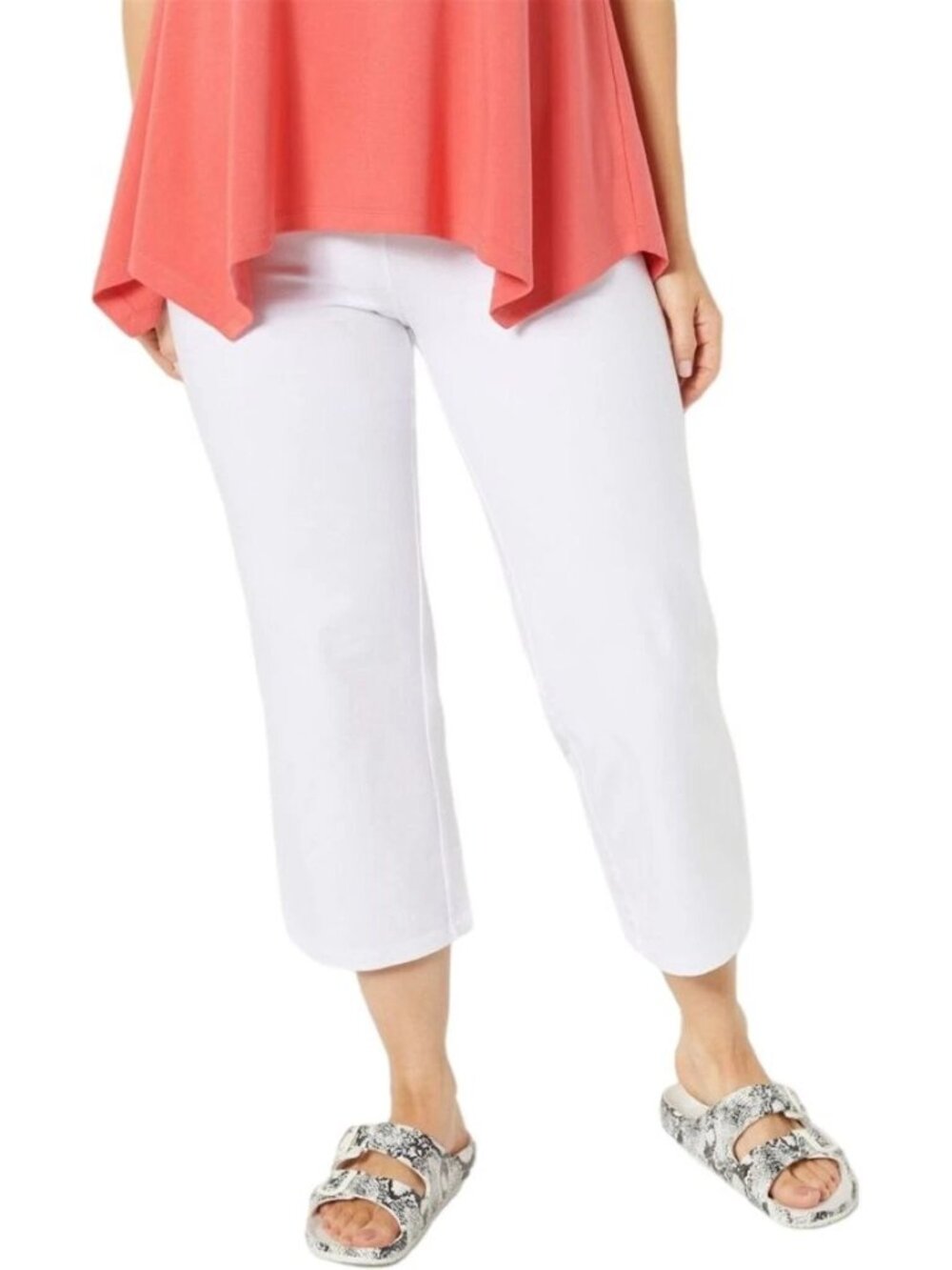 Women with Control Crop Pant XXS Regular Tummy Control Full Leg White Minimalist